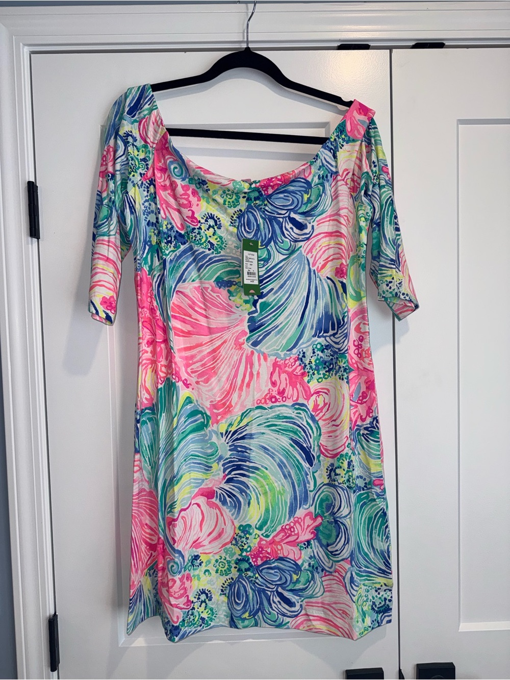 Lilly Pulitzer Pink, Blue & Green Floral Long-Sleeve Dress XL